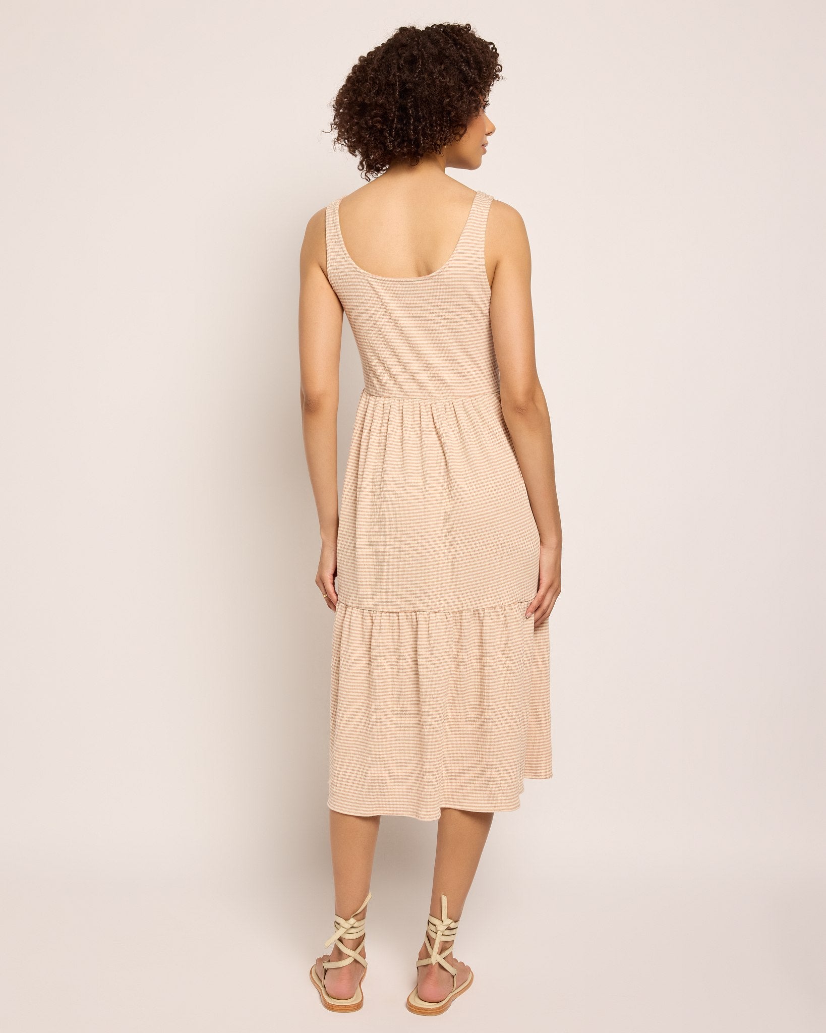 Cream/Taupe $|& SEAS Surf Tiered Dress - SOF Back