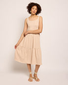 Cream/Taupe $|& SEAS Surf Tiered Dress - UGC On Fig