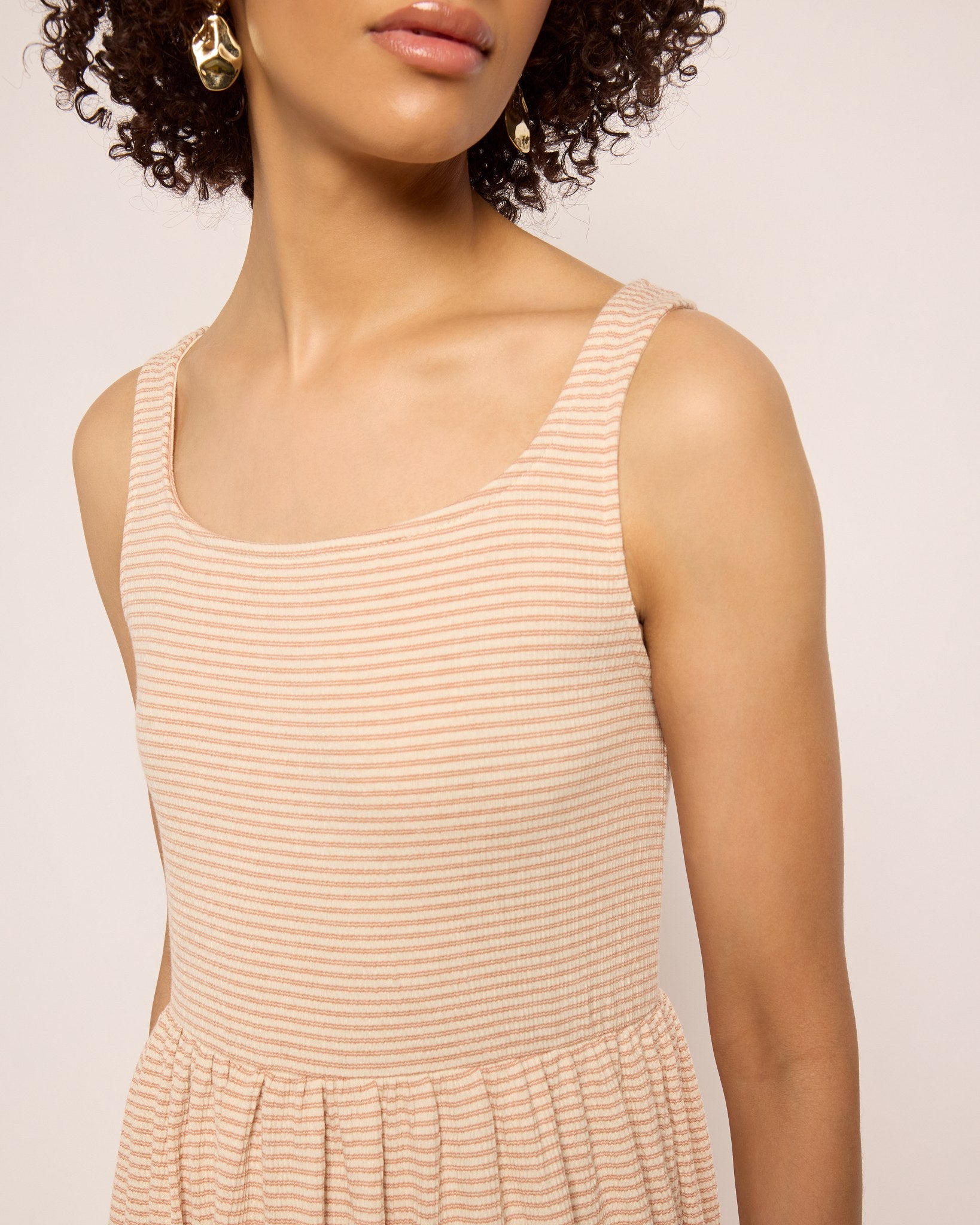 Cream/Taupe $|& SEAS Surf Tiered Dress - SOF Full Front