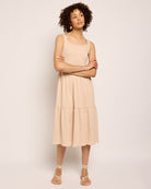 Cream/Taupe $|& SEAS Surf Tiered Dress - SOF Front