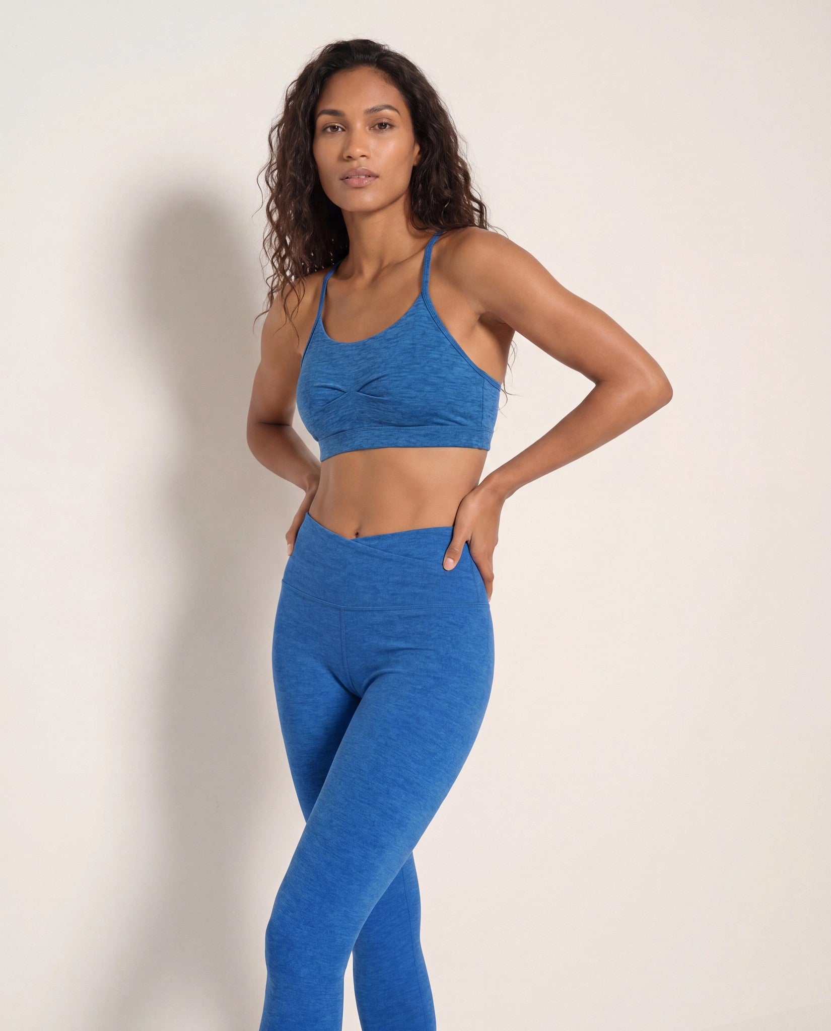 Electric Cobalt Heather $|& Interval Flowheather Sculpt Ferocity Bra - SOF Front