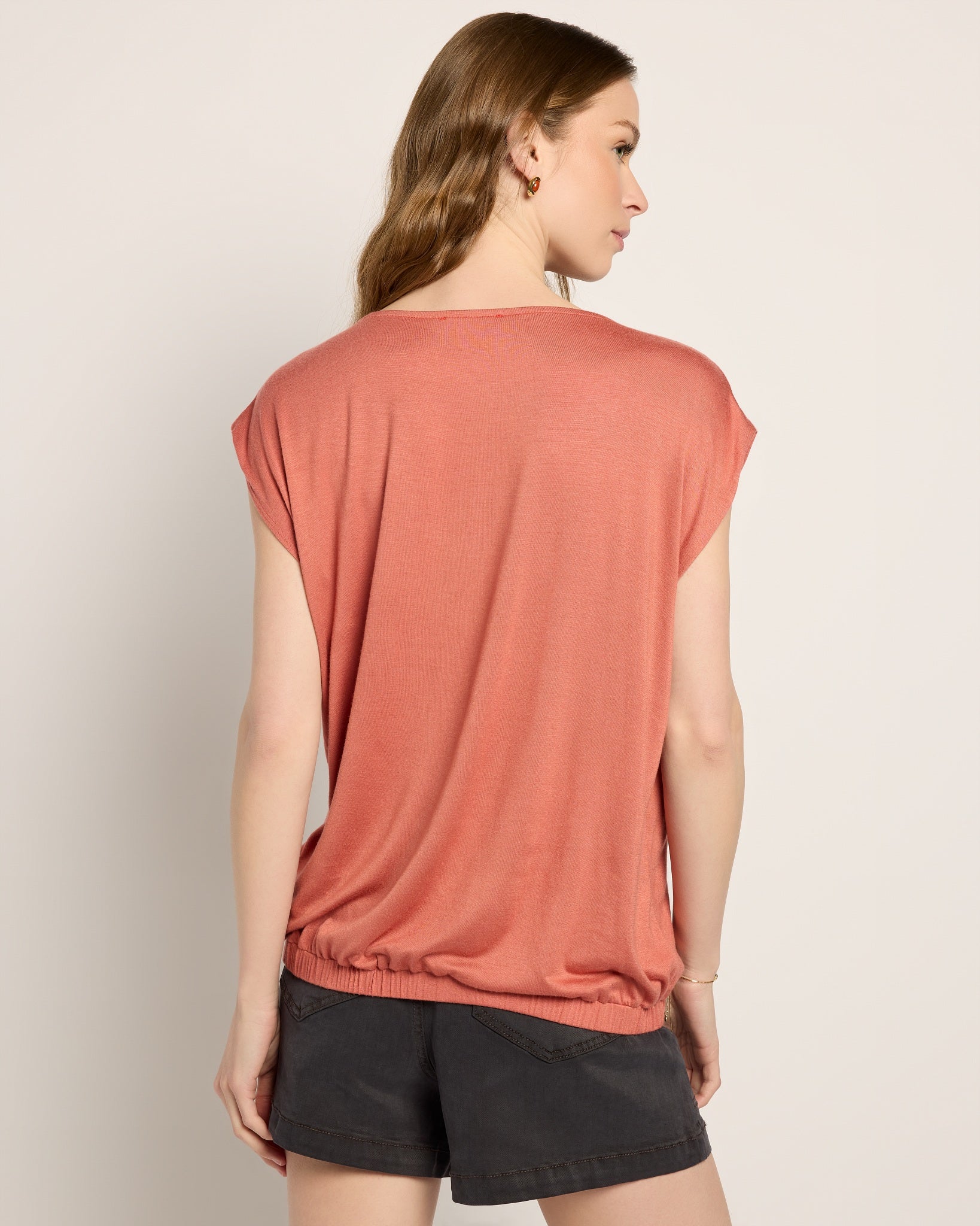 Terracotta $|& SEAS Breezy Scoop Neck Tank - SOF Back