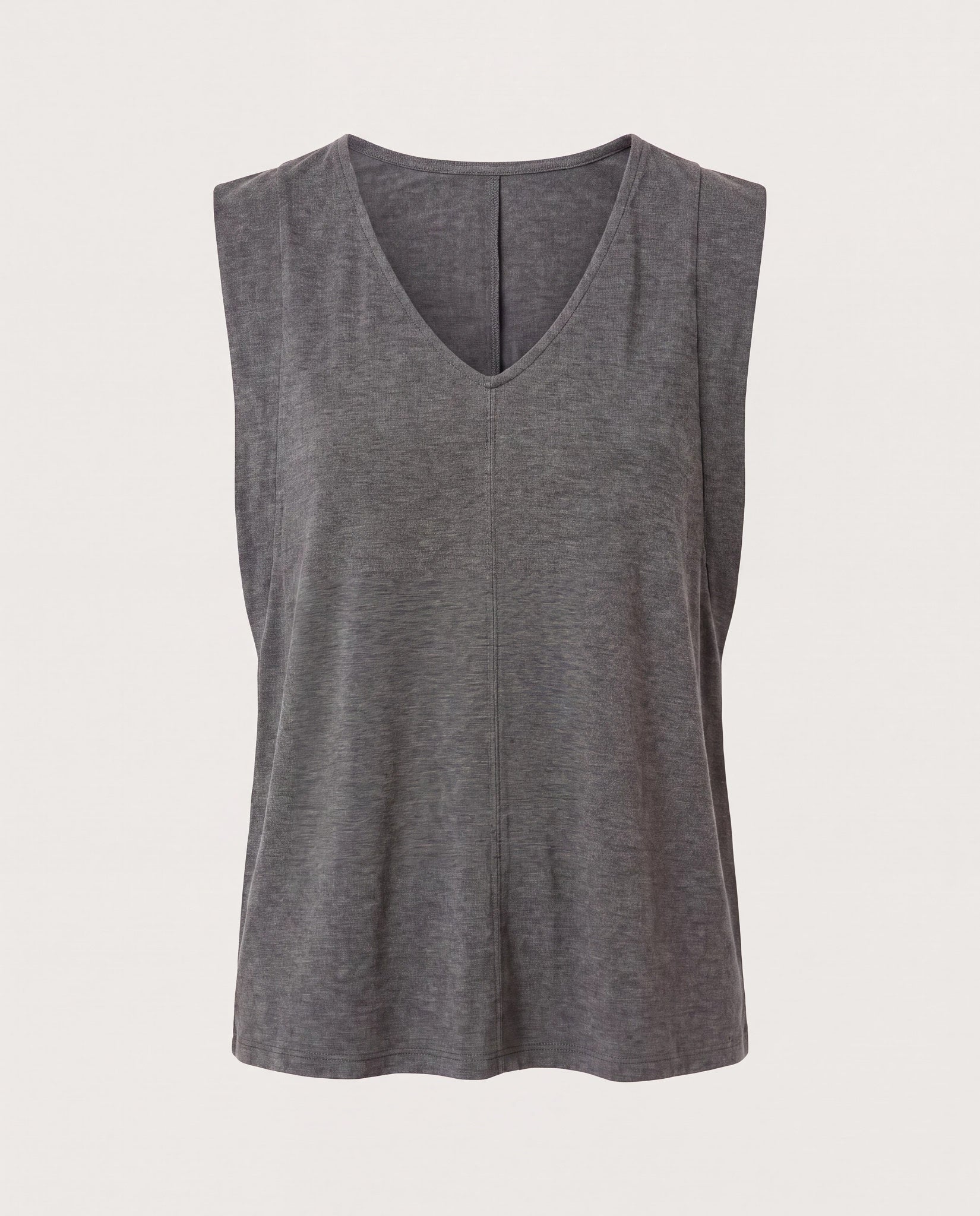 Charcoal Heather $|& SEAS Libre V-Neck Tank - Hanger Detail