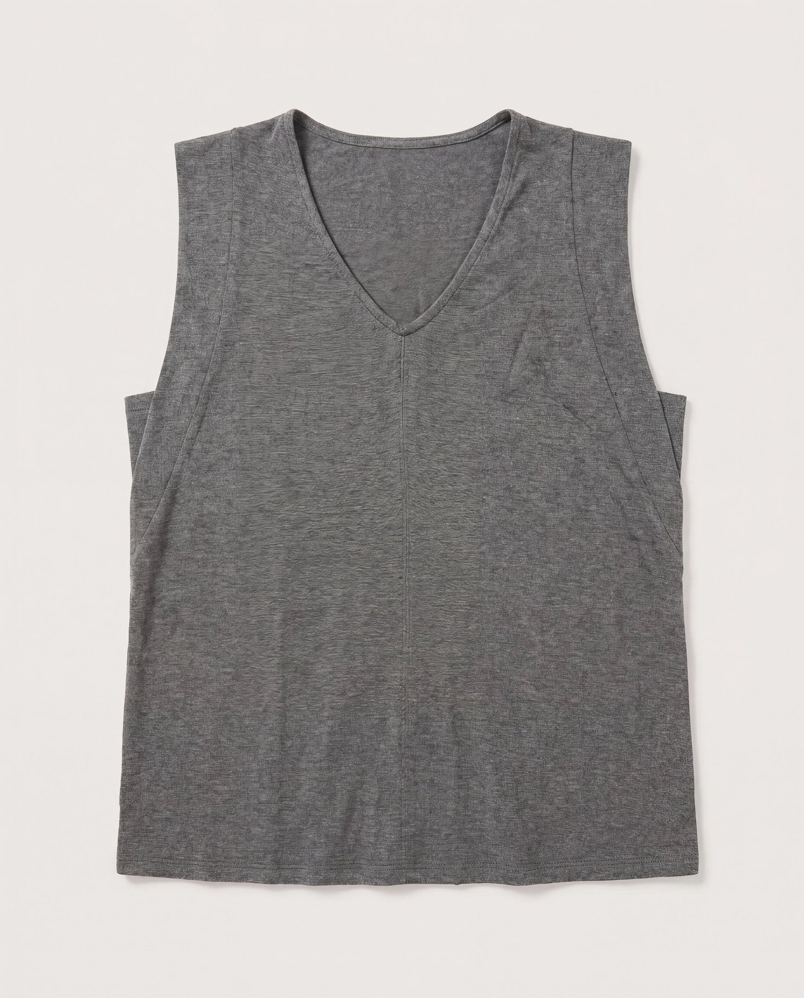 Charcoal Heather $|& SEAS Libre V-Neck Tank - Hanger Detail