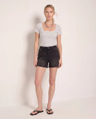 Ivory/ Black $|& SEAS Spruce Square Neck Top - UGC On Fig