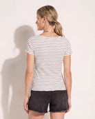 Ivory/ Black $|& SEAS Spruce Square Neck Top - SOF Back