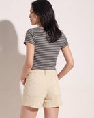 Heather Grey/ Cream $|& SEAS Spruce Square Neck Top - SOF Back