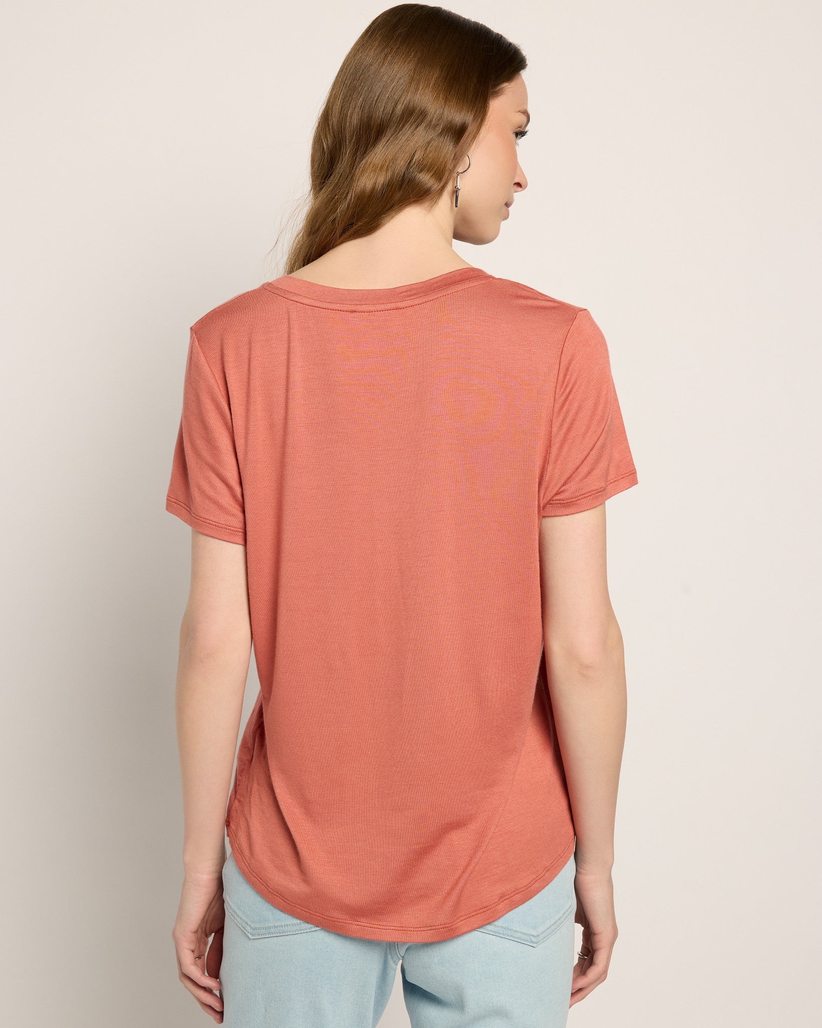 Terracotta $|& SEAS Camden V-Neck Tee - SOF Back