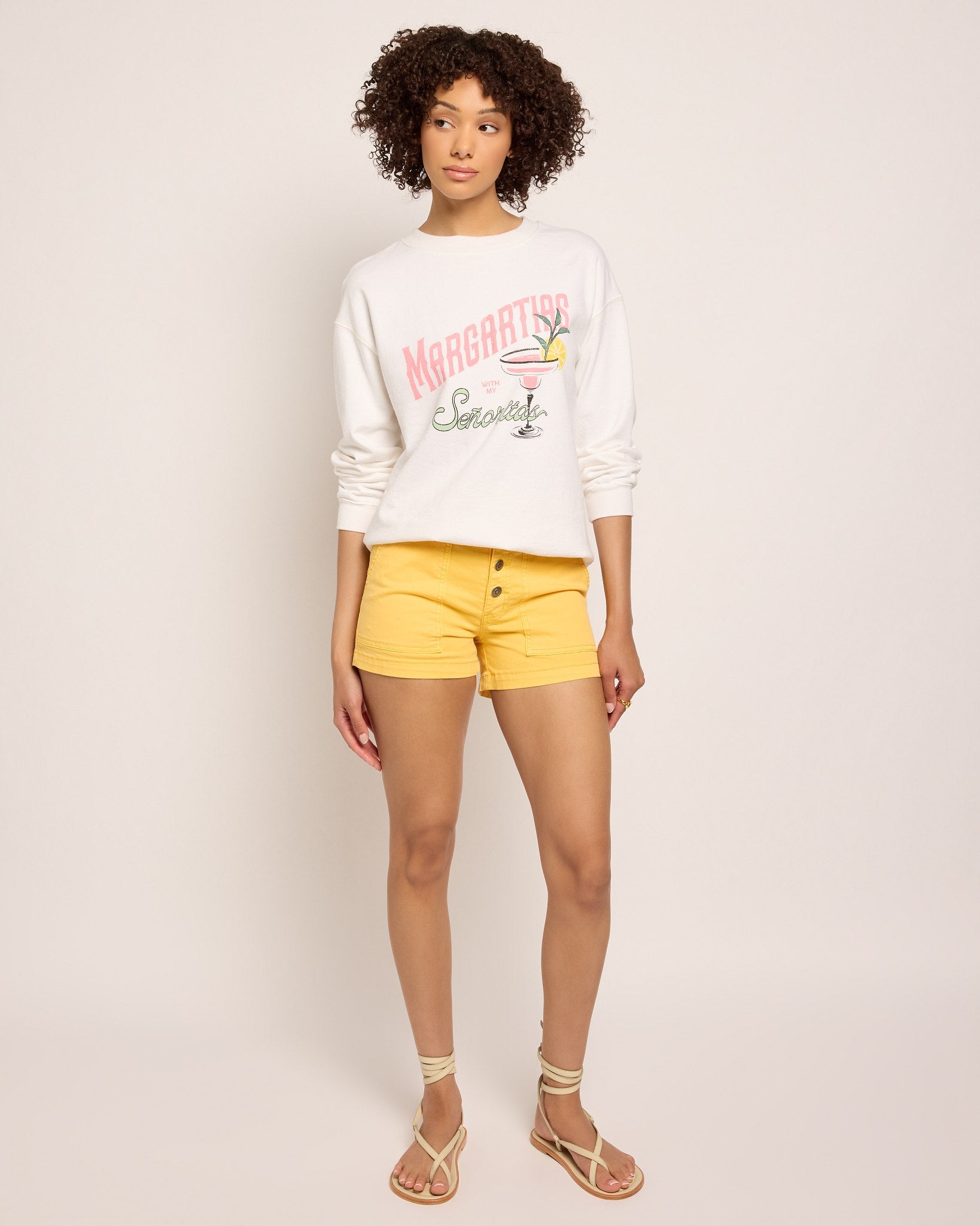 White $|& SEAS Blossom Sweatshirt  "MARGARITAS" - UGC On Fig