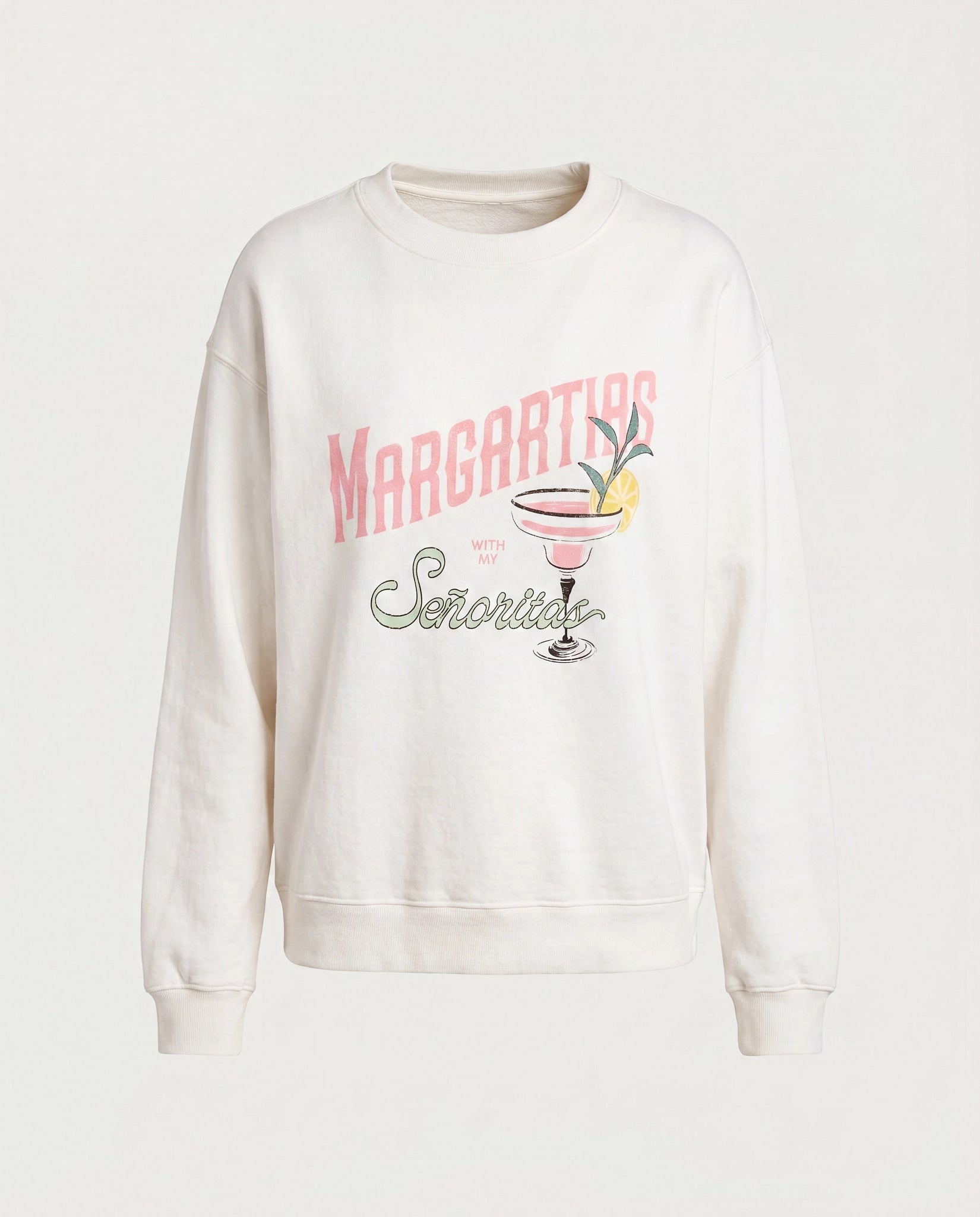 White $|& SEAS Blossom Sweatshirt  "MARGARITAS" - Hanger Detail