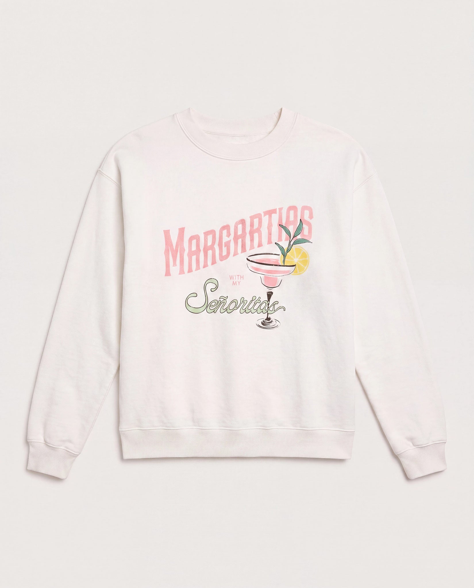 White $|& SEAS Blossom Sweatshirt  "MARGARITAS" - Hanger Detail