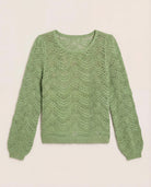Kalamata $|& SEAS Ocean Waves Scoop Neck Sweater - Hanger Detail