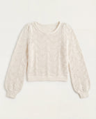 White $|& SEAS Ocean Waves Scoop Neck Sweater - Hanger Detail