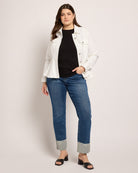 Bright White $|& Liverpool Fit and Flare Trucker Jacket - UGC On Fig