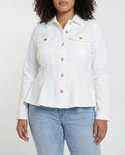 Bright White $|& Liverpool Fit and Flare Trucker Jacket - VOF Detail