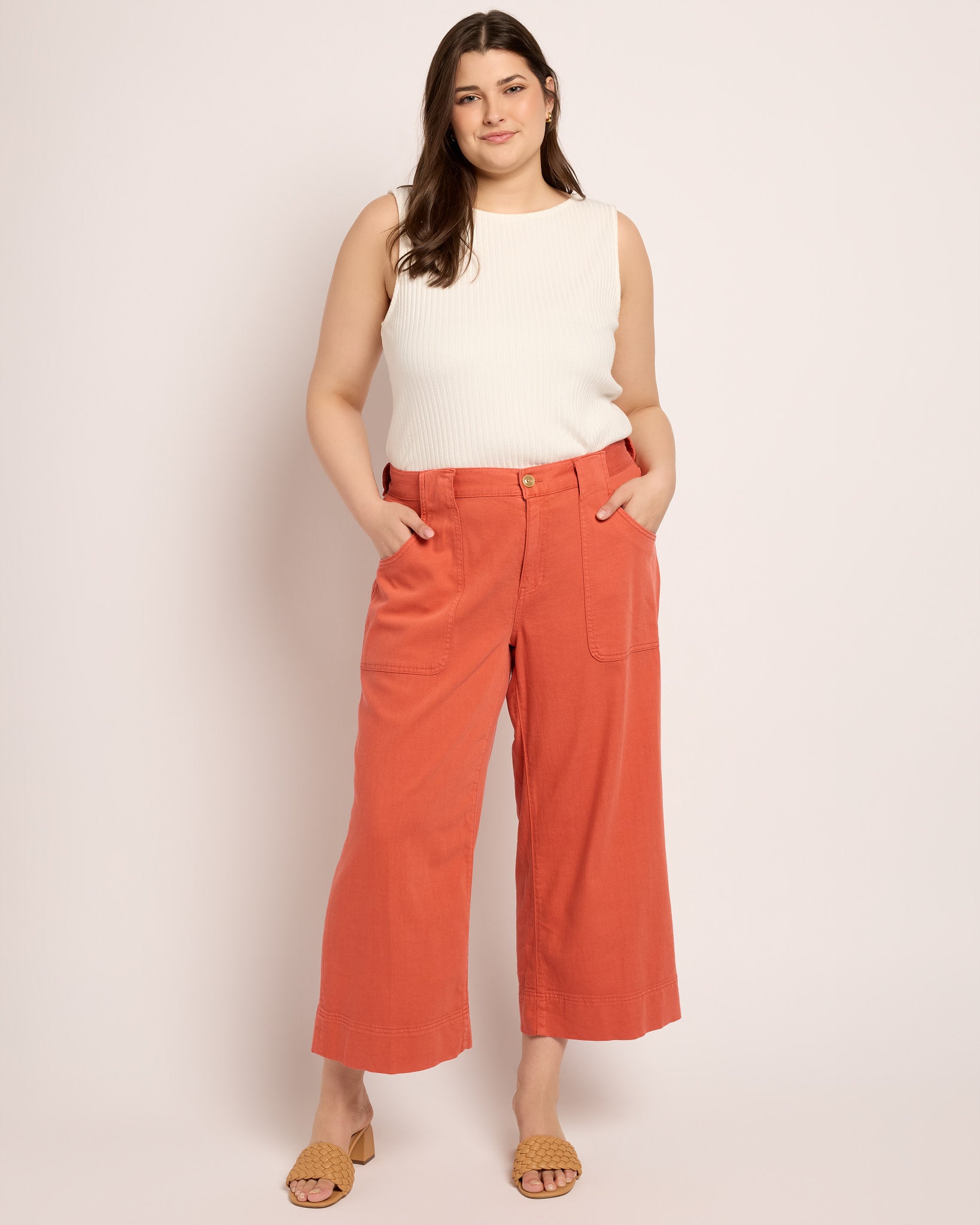 Red Clay $|& Liverpool Stride Utility Wide Leg Crop - UGC On Fig