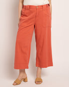 Red Clay $|& Liverpool Stride Utility Wide Leg Crop - SOF Front