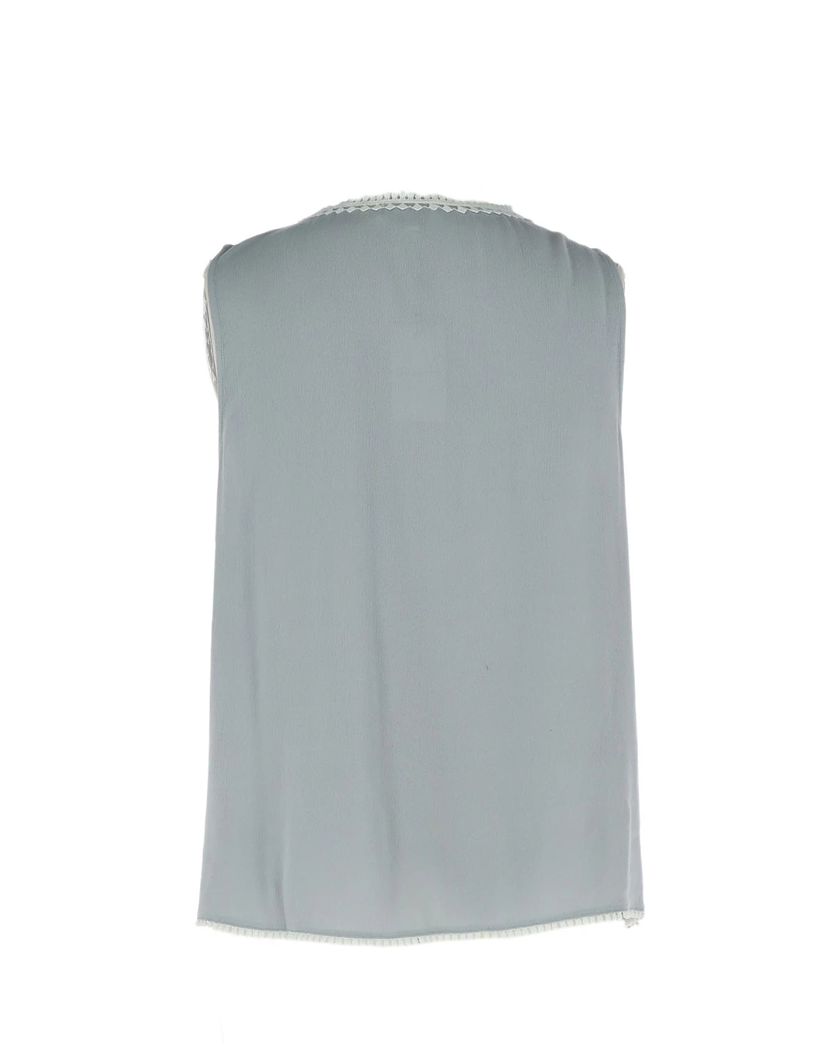 Dark Icy-Grey $|& Skies Are Blue Solid Trim Detail Blouse - Hanger Side