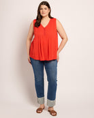 Amber Haze $|& Skies Are Blue Solid Trim Detail Blouse - UGC On Fig