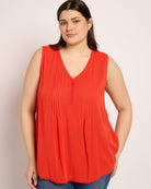 Amber Haze $|& Skies Are Blue Solid Trim Detail Blouse - SOF Front