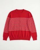 Red/Pink $|& Skies Are Blue Striped Knit Button Down Cardigan - VOF Detail