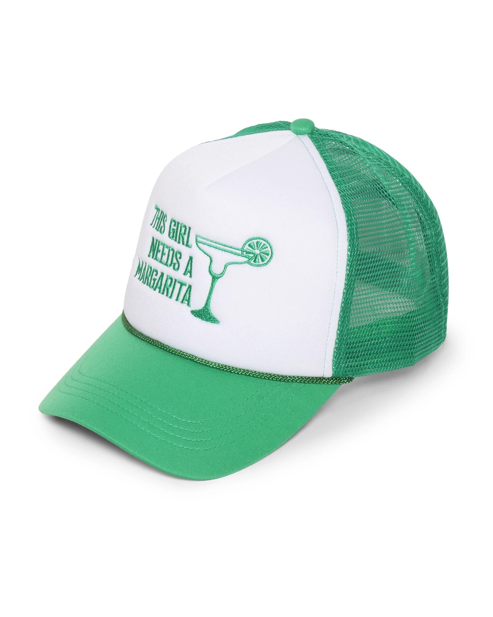 Kelly Green $|& David & Young This Girl Needs a Margarita Mesh Back Cap - Hanger Front
