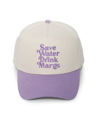Lavender $|& David & Young Save Water Drink Margs Two Tone Baseball Cap - VOF Detail