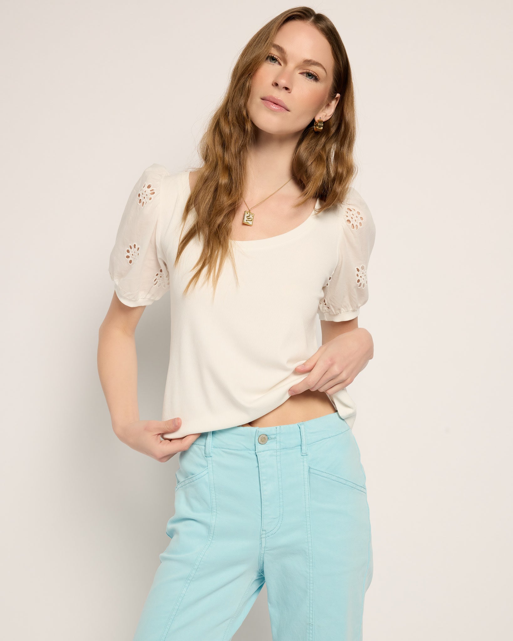 Pool Blue $|& SEAS Muse Wide Leg Pant - VOF Front