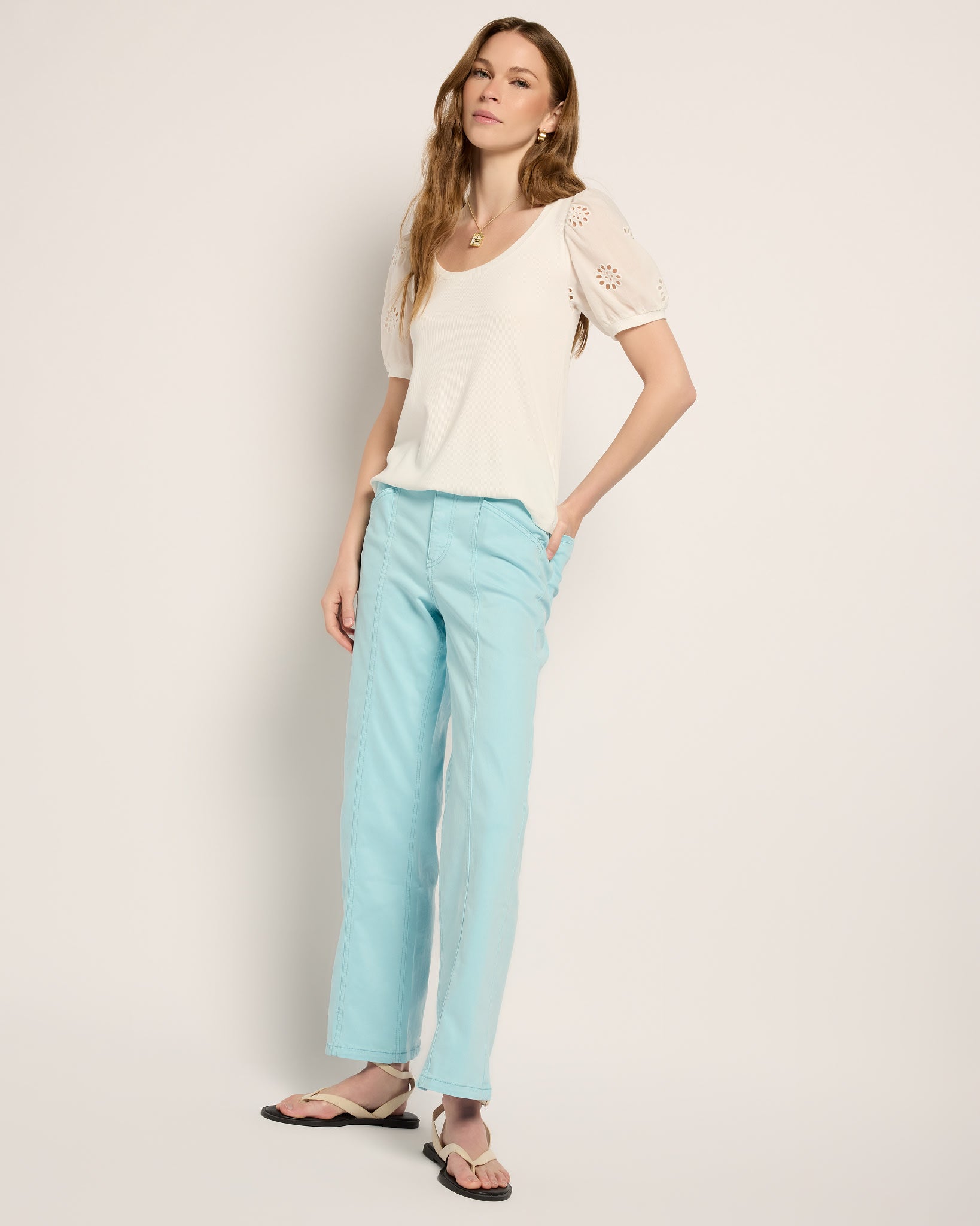 Pool Blue $|& SEAS Muse Wide Leg Pant - UGC On Fig