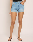 Light Wash $|& Herizon Boyfriend Cuffed Short - SOF Front