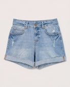 Light Wash $|& Herizon Millie Boyfriend Short - Hanger Detail