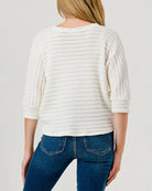 White $|& Natural Life Cuffed Half Dolman Sleeve Top - Hanger Side
