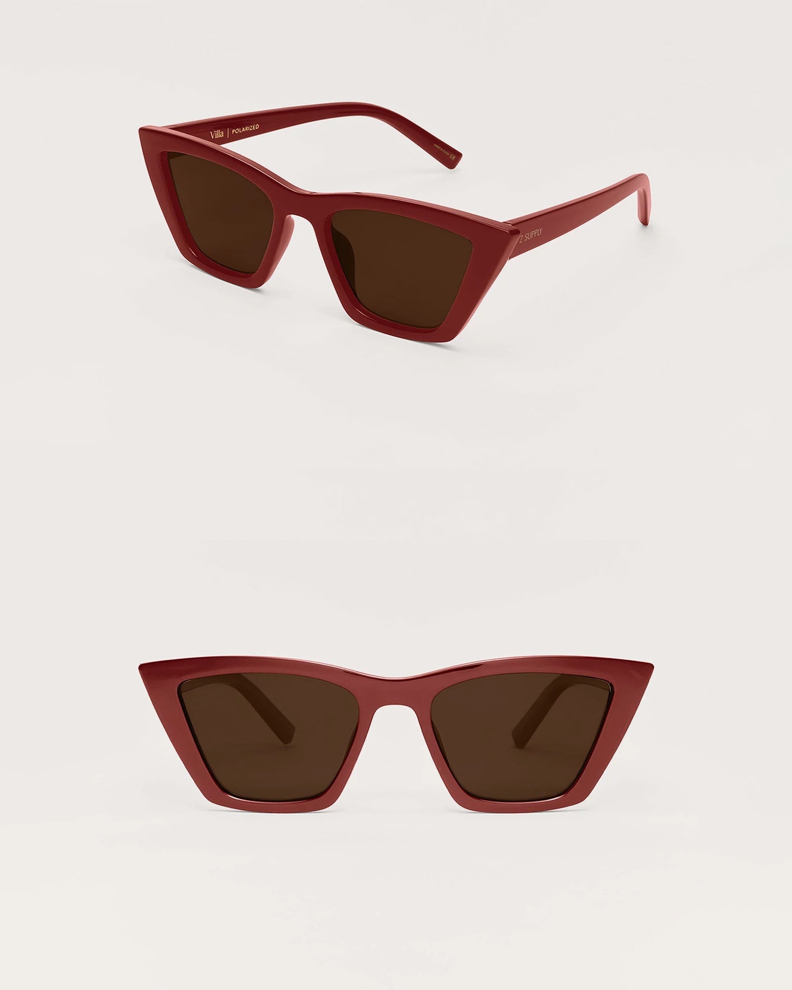 Merlot/Brown $|& Z Supply Villa Polarized Sunglasses - VOF Detail