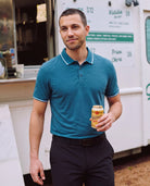Oxide Teal Spacedye $|& SDOS Active Polo - SOF Side