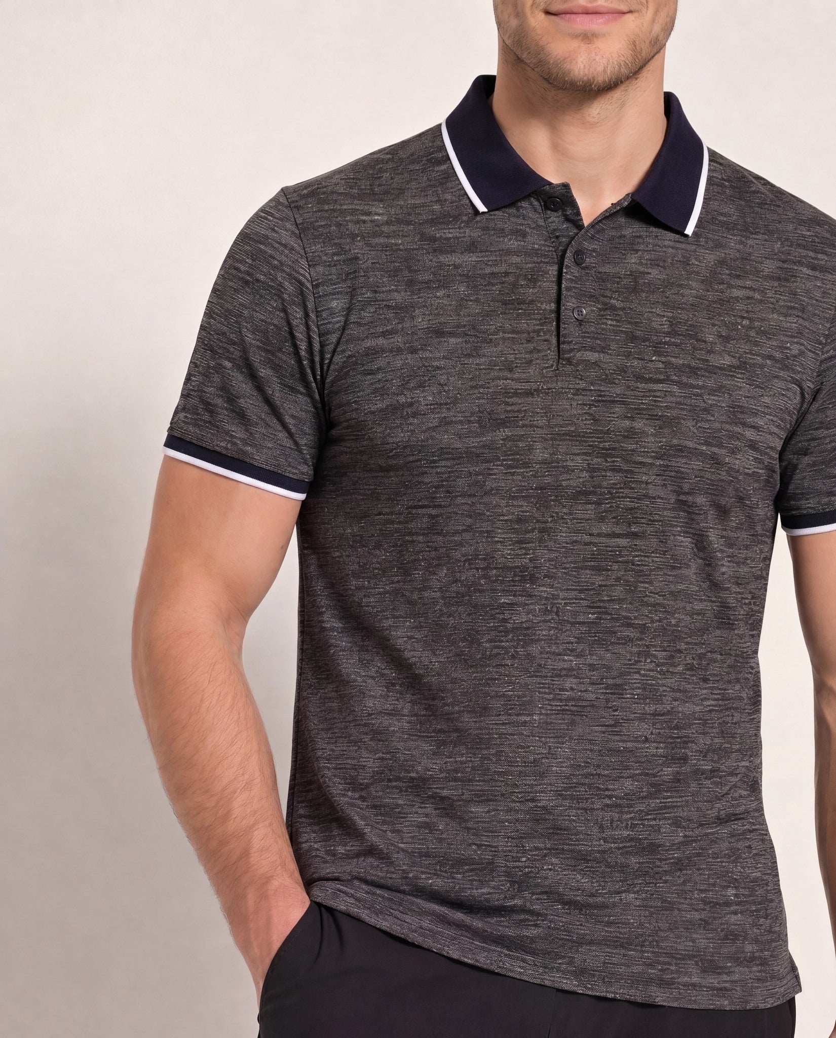 Stealth Shadow Spacedye $|& SDOS Active Polo - SOF Full Front