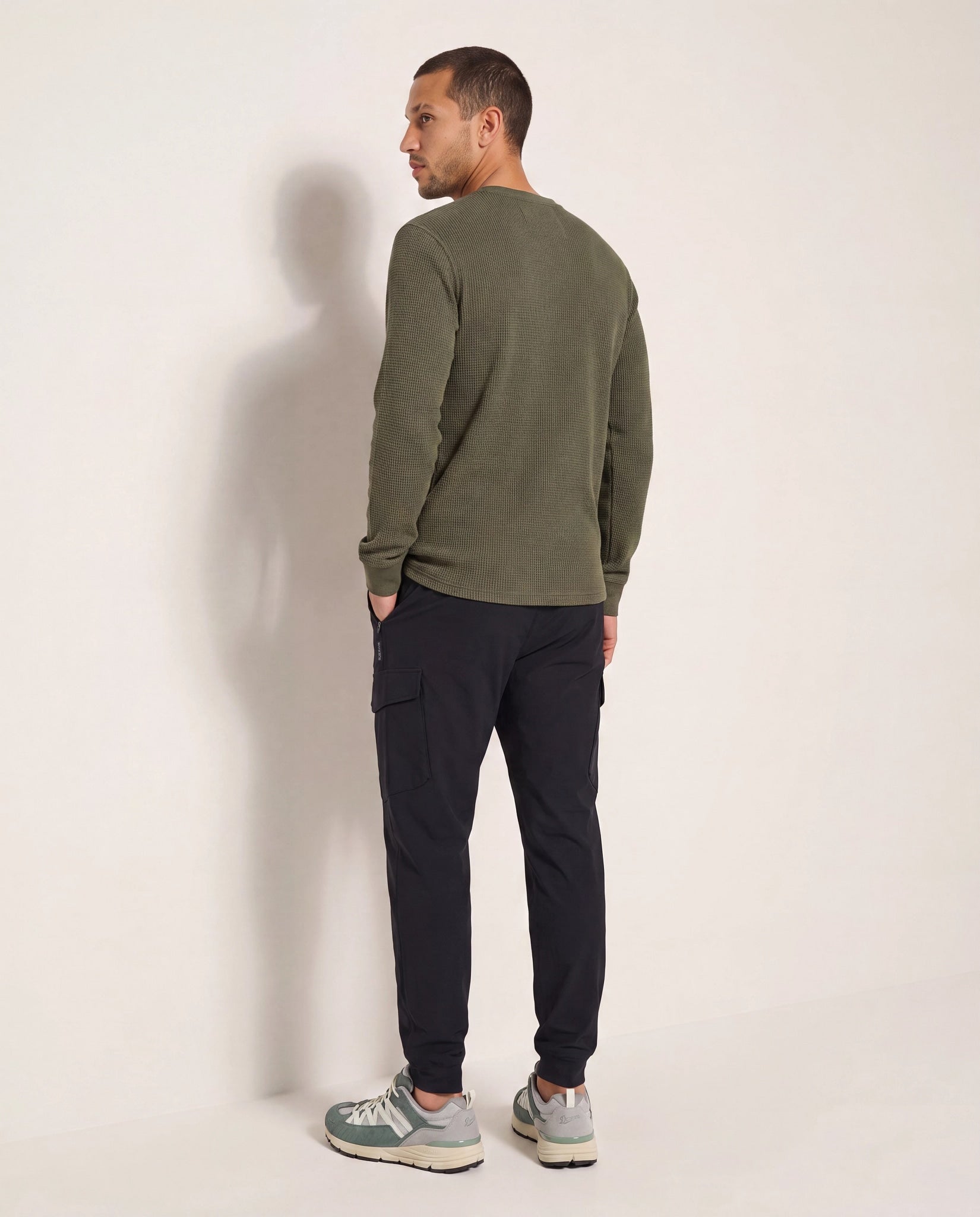 Combat Olive $|& SDOS Waffle Thermal Henley - SOF Detail