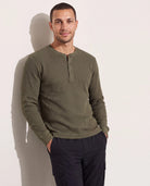 Combat Olive $|& SDOS Waffle Thermal Henley - SOF Front