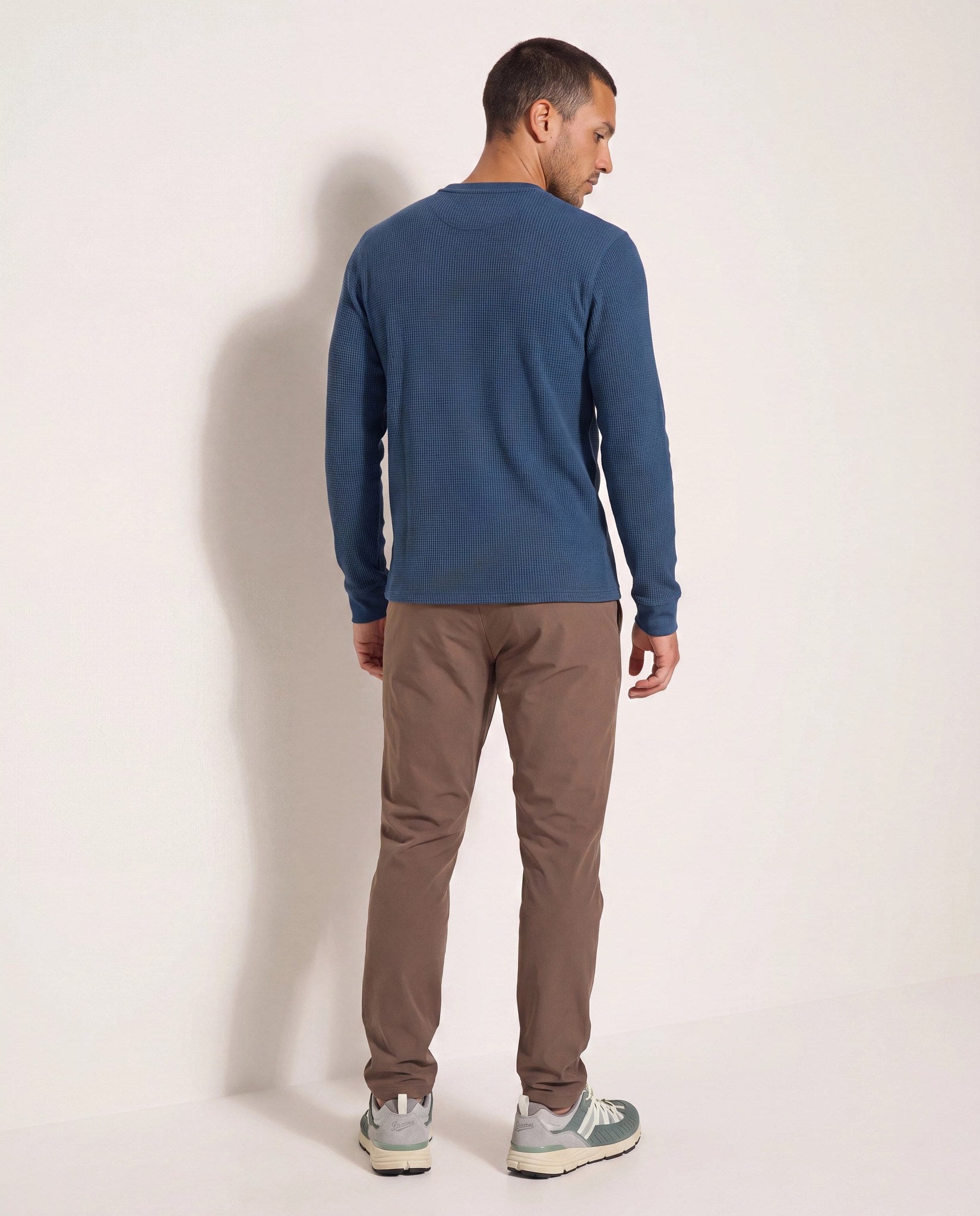 Obsidian Teal $|& SDOS Waffle Thermal Henley - SOF Detail
