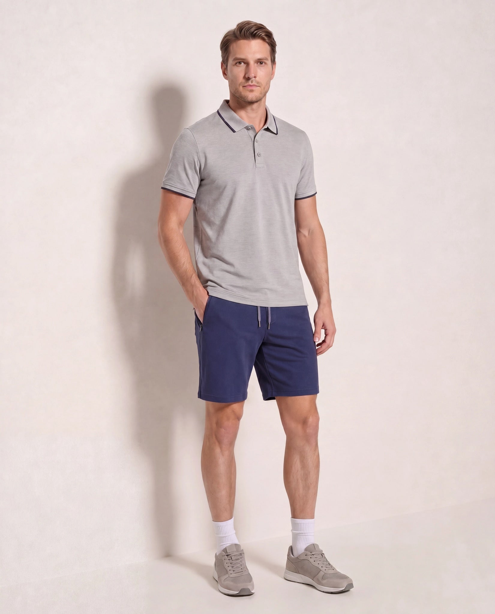 Pulse Navy $|& SDOS Short Zip Back Pocket - Stretch Knit - UGC On Fig