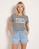 Heather Grey $|& SEAS Tired Graphic Sleep Tee - SOF Front