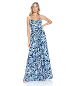 Blue Multi $|& Brooklyn Isles Printed Twist Detail Keyhole Maxi Dress - VOF Detail