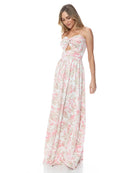 Ivory Multi $|& Brooklyn Isles Printed Twist Detail Keyhole Maxi Dress - Hanger Front