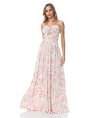 Ivory Multi $|& Brooklyn Isles Printed Twist Detail Keyhole Maxi Dress - VOF Detail