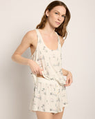 Cream $|& SEAS Cloudscape Printed Sleep Set - SOF Front