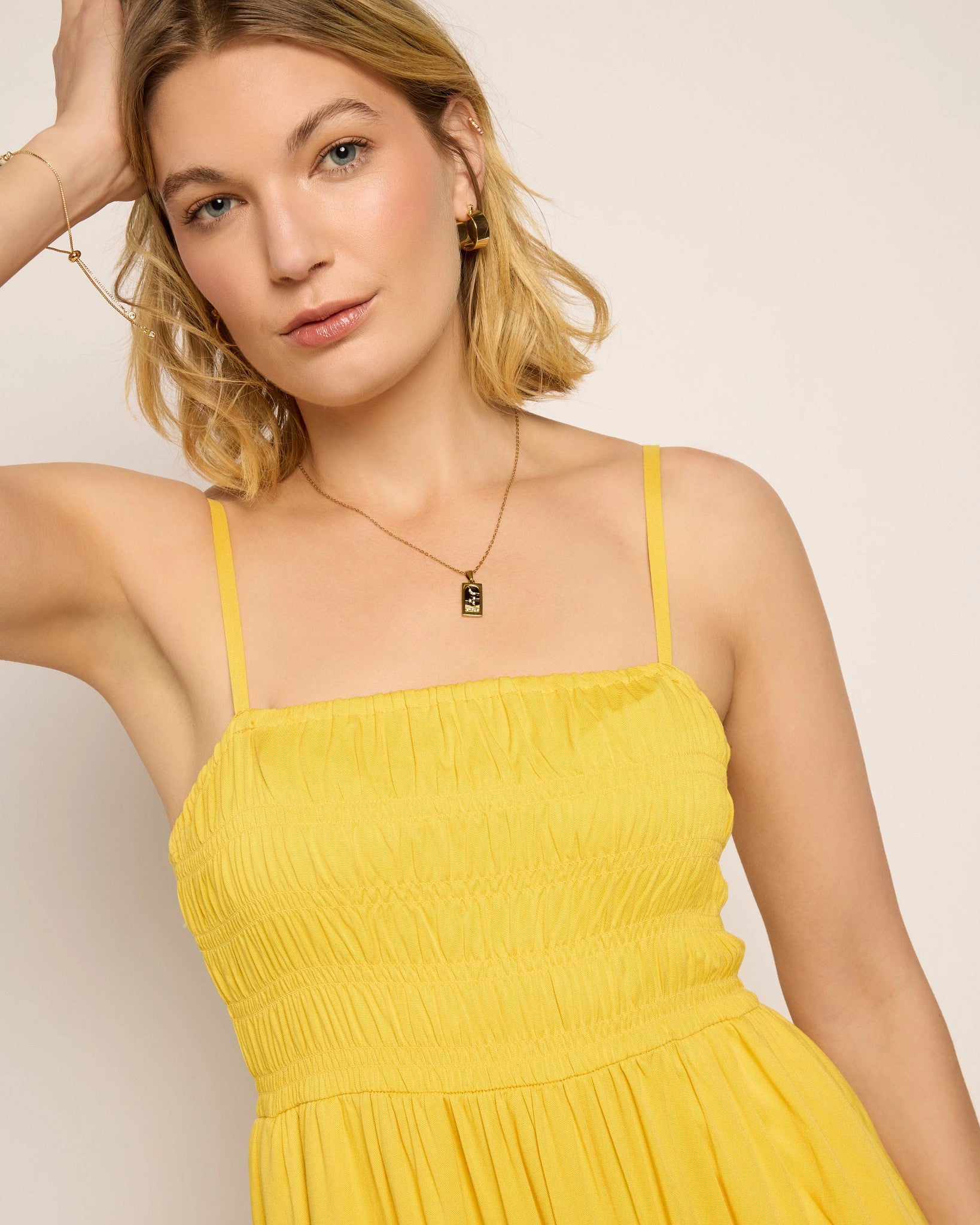 Pineapple $|& SEAS Regal Smocked Dress - SOF Full Front