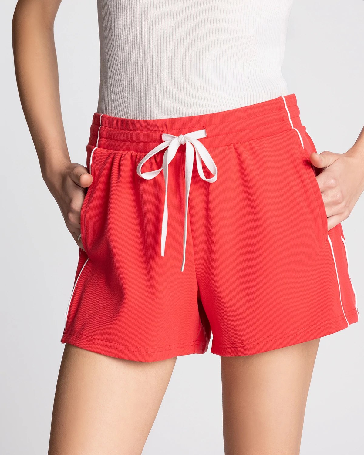 Red $|& Thread & Supply Valley Shorts - VOF Detail