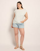Natural Sea Glass $|& SEAS Brentwood Boat Neck Stripe Top - UGC On Fig