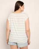 Natural Sea Glass $|& SEAS Brentwood Boat Neck Stripe Top - SOF Back