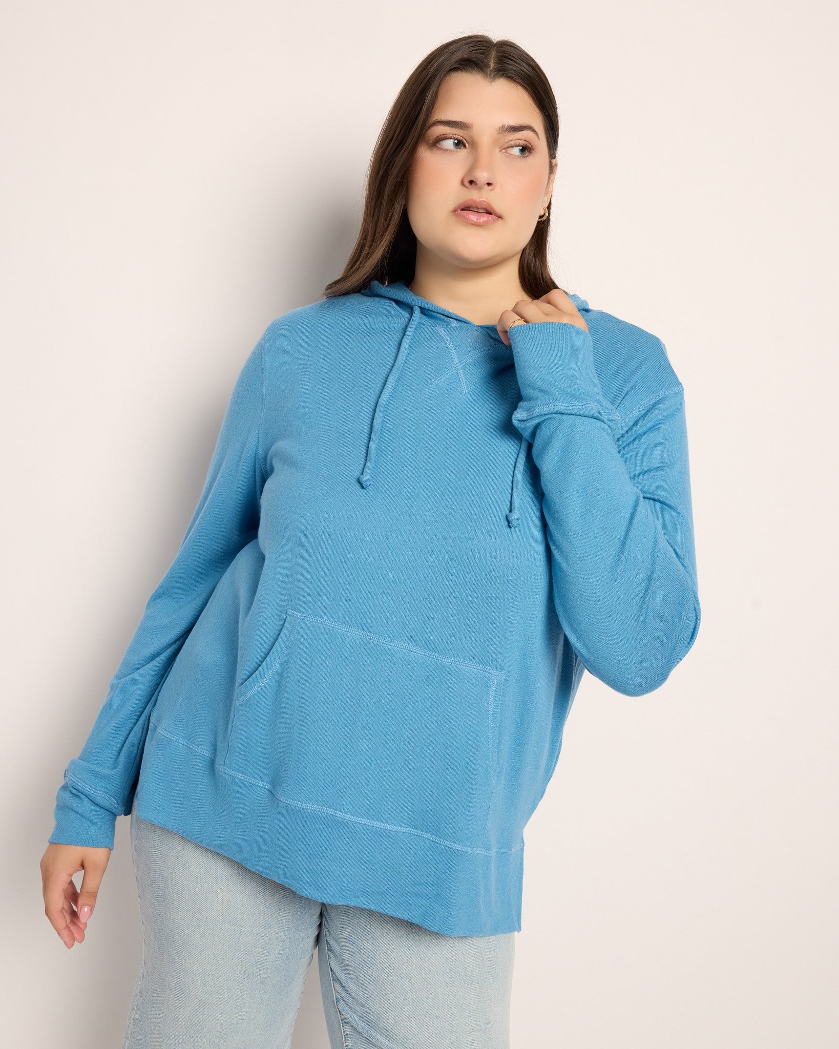 Tranquil Blue $|& SEAS Shoreline Hacci Pocket Hoodie - SOF Front