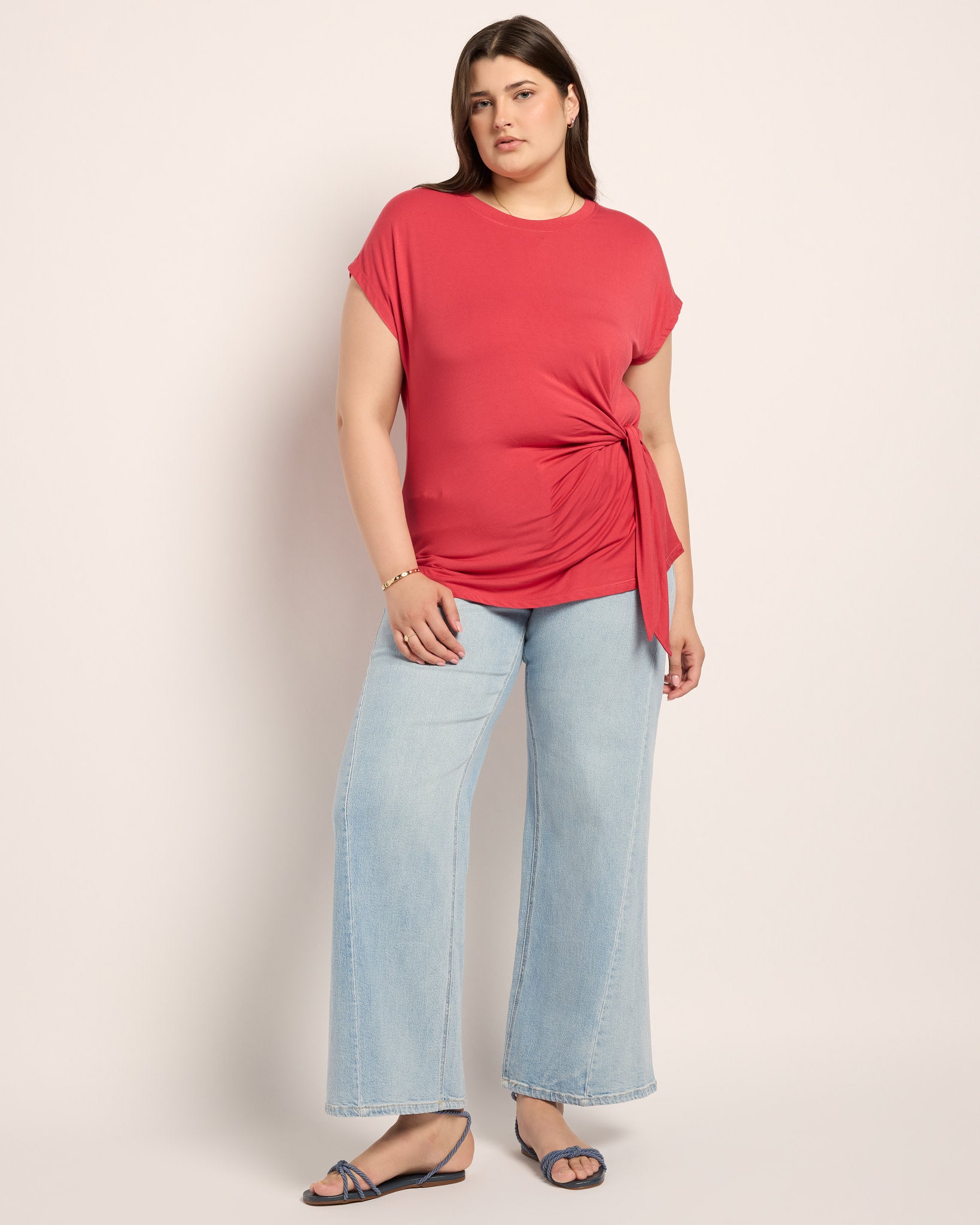 Soft Rose $|& SEAS Tidal Tied Waist Tee - UGC On Fig